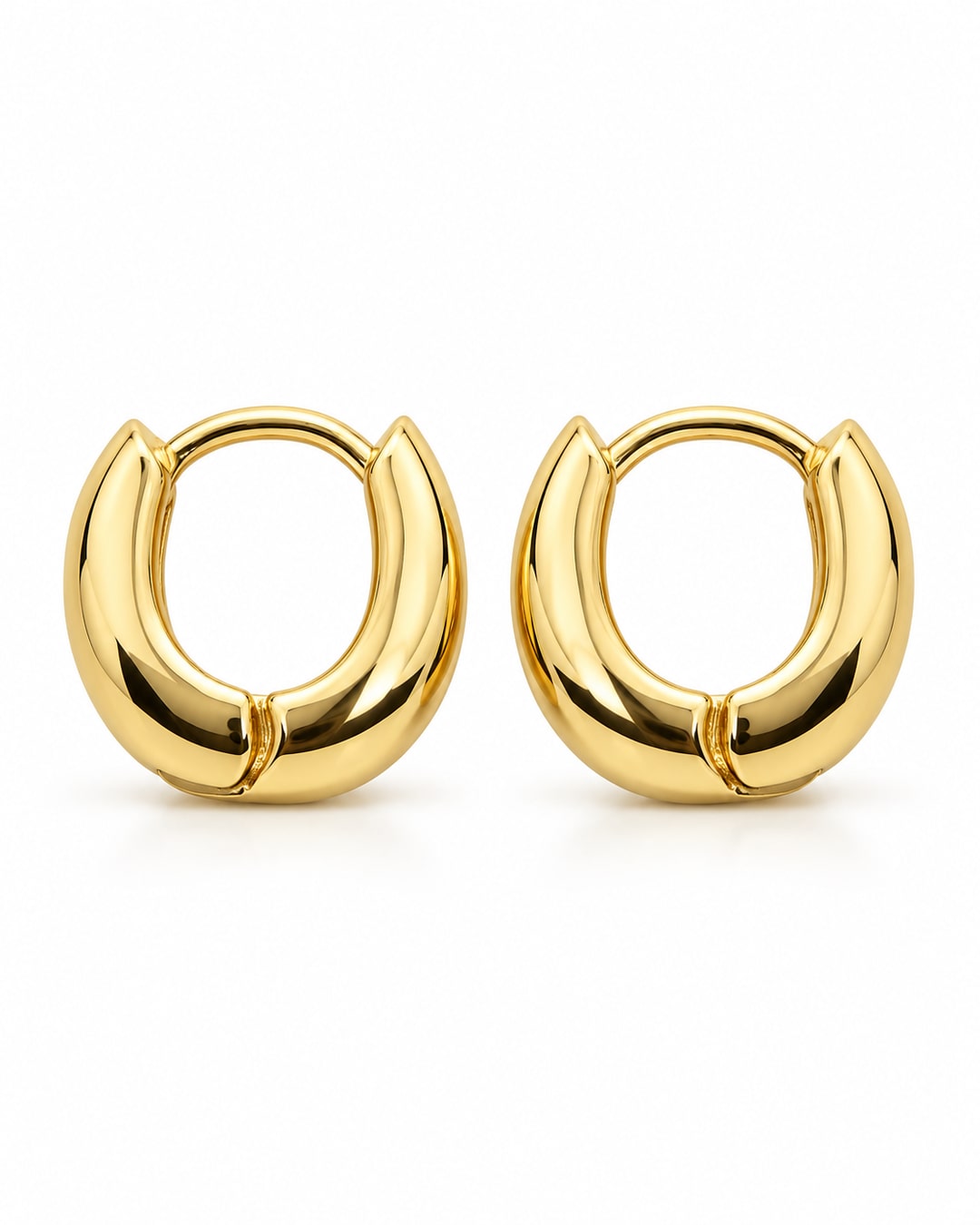 Aretes lisos chicos dorados · Foto 1