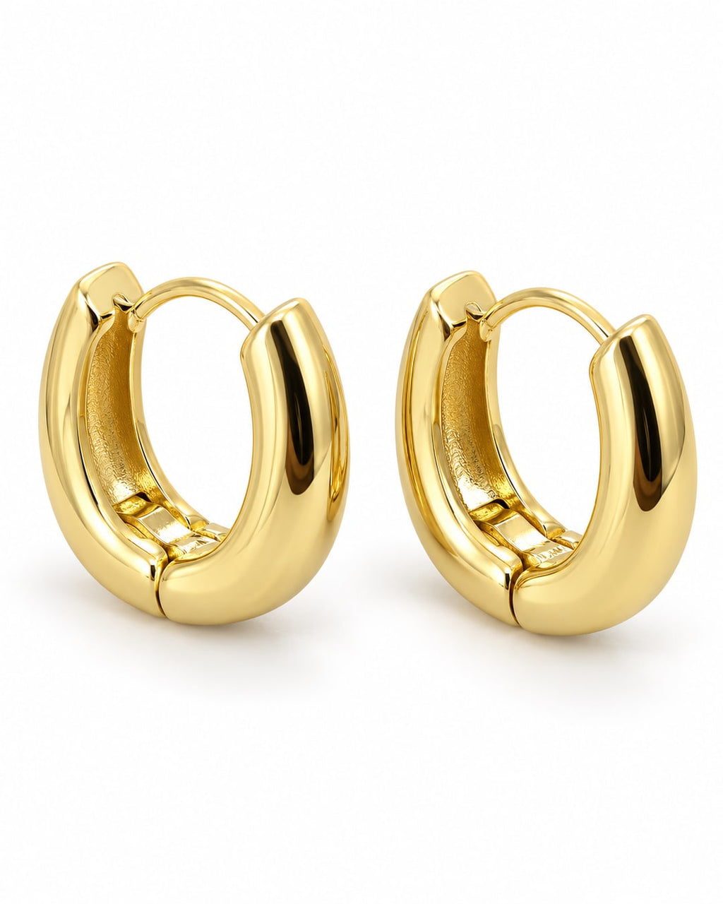 Aretes lisos dorados grandes · Foto 3