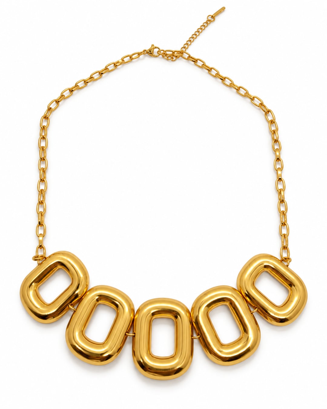 Collar cuadros de acero, vista completa