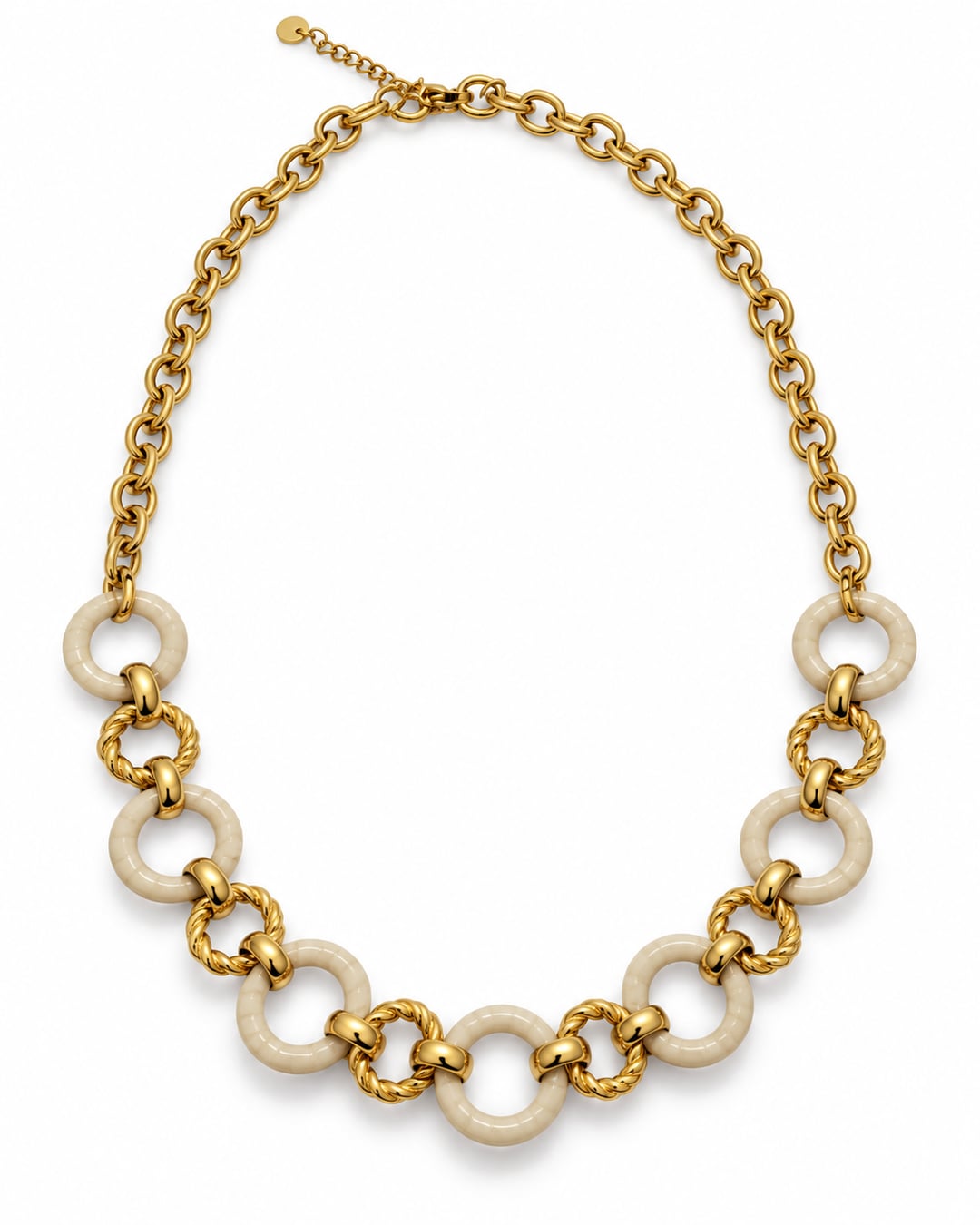 Collar círculo blanco, vista frontal