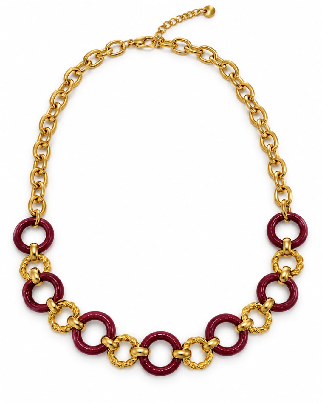 Collar círculo vino, vista frontal