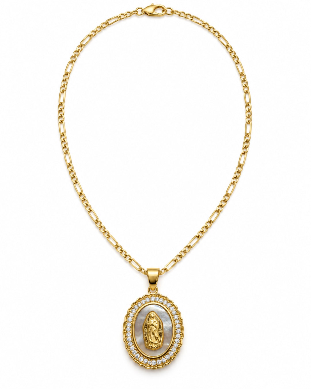 Collar virgen ovalada · Frontal