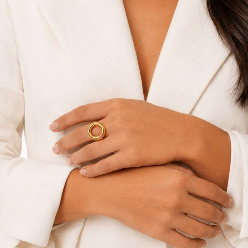 ANILLO CHUNNKY DORADO