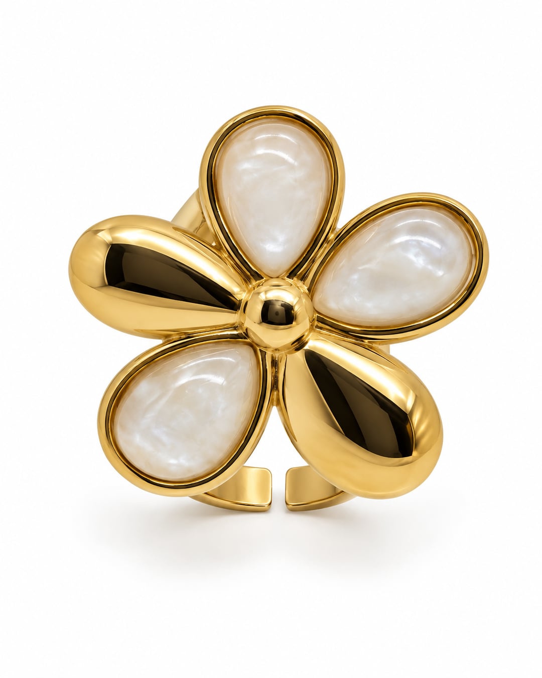 Anillo flor 5 pétalos, vista frontal