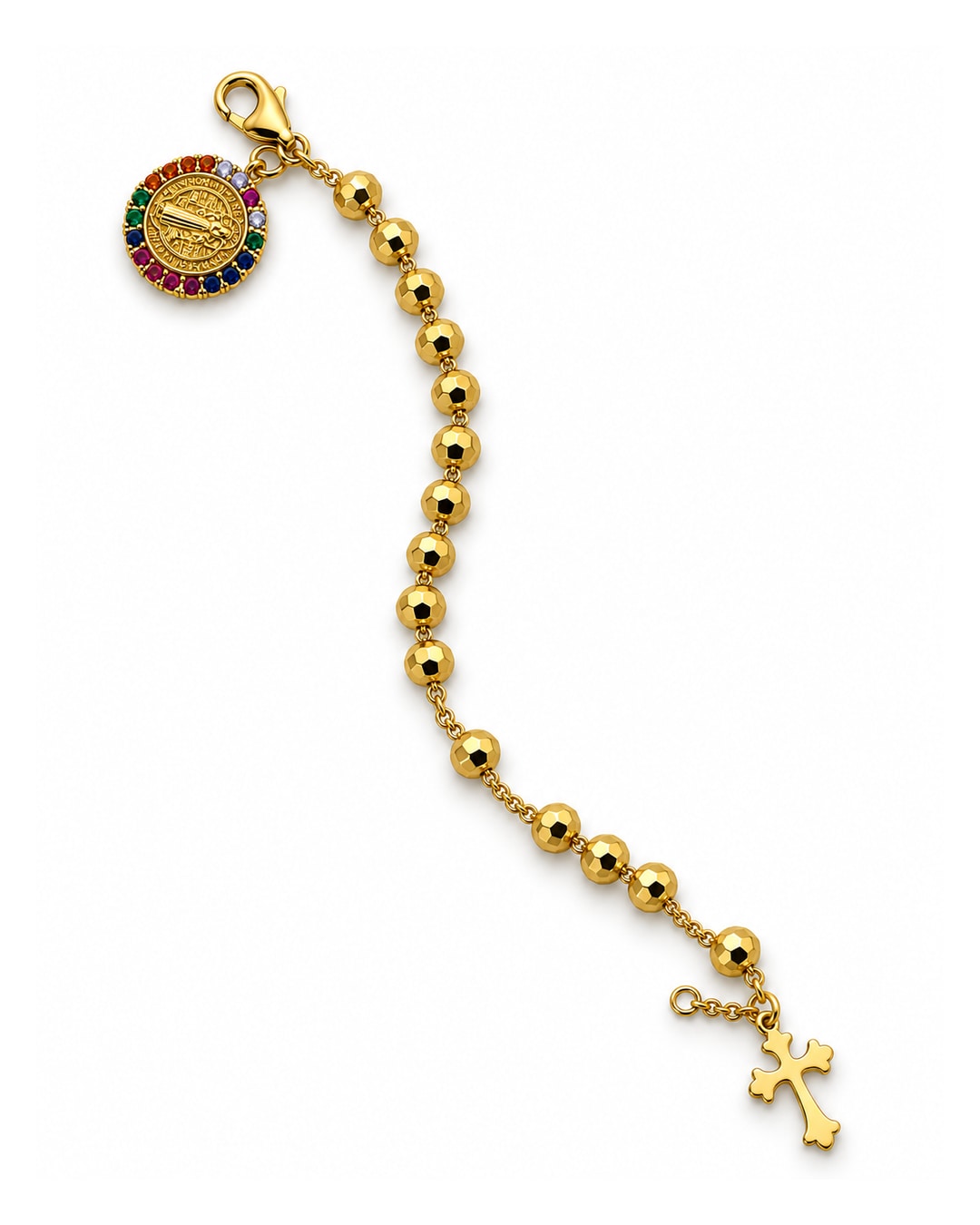 Pulsera san benito, vista frontal sobre fondo blanco