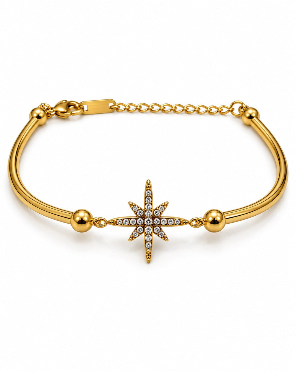 Pulsera estrella, vista frontal sobre fondo blanco