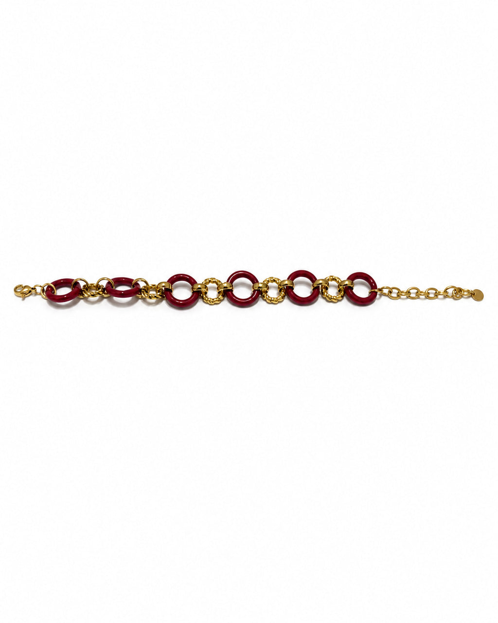 Pulsera círculo vino, vista en ángulo sobre blanco