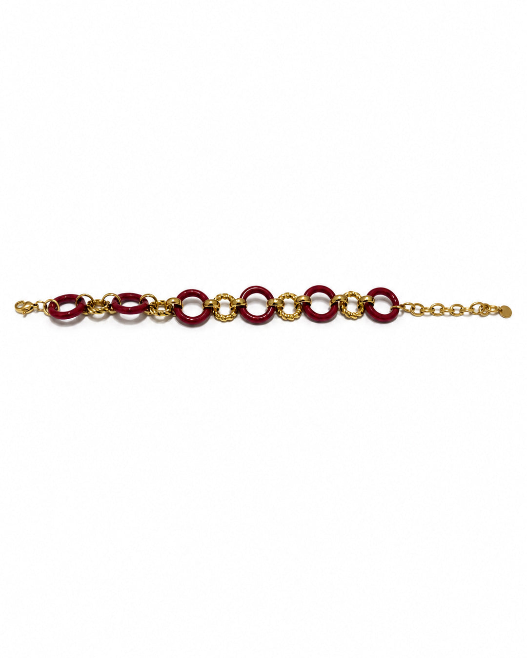 Pulsera círculo vino, vista en ángulo sobre blanco