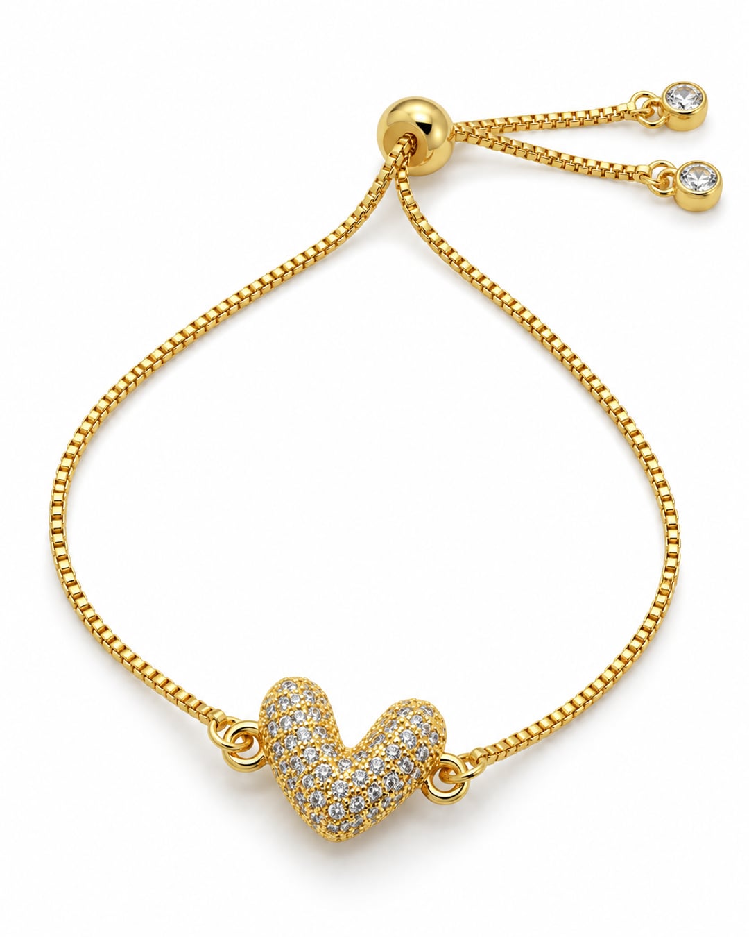 Pulsera corazón ajustable con brillos · Foto 3
