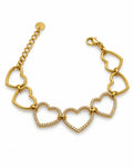 Pulsera corazones dorada · Foto 1