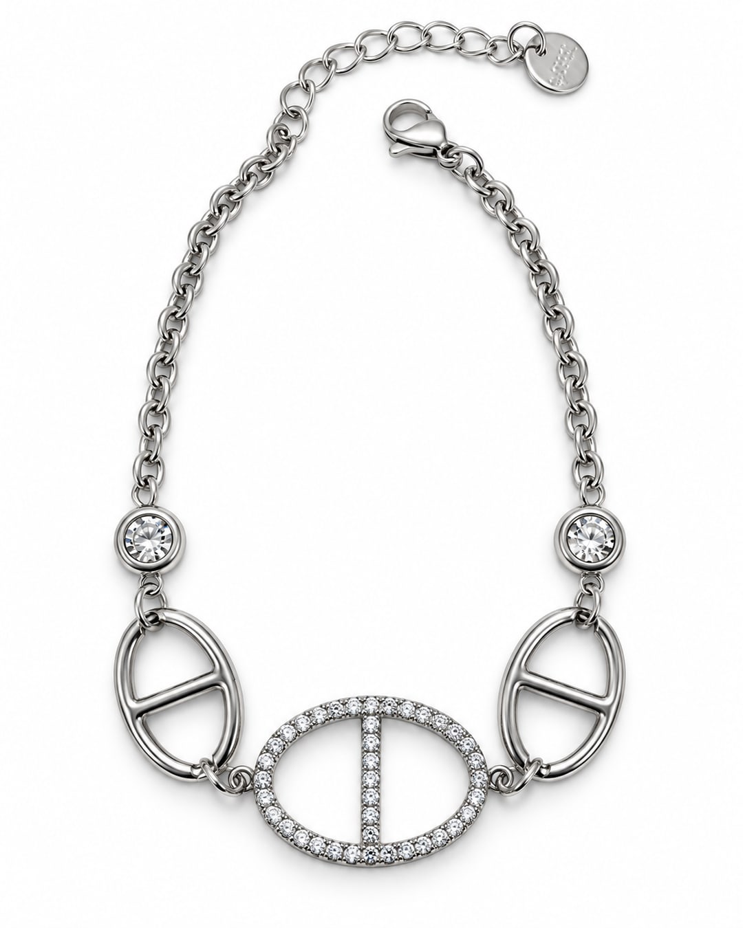 Pulsera óvalos plateada · Foto 1