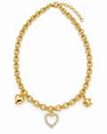 Collar dijes corazón globo — frontal