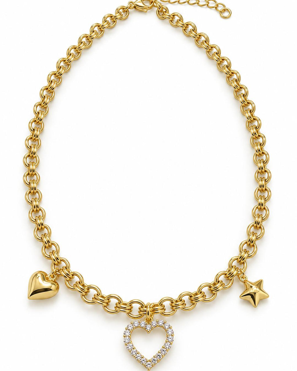 Collar dijes corazón globo — ángulo